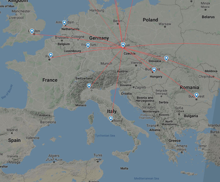 Czech Airlines routes