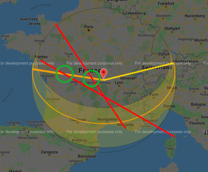 Sun position over flights