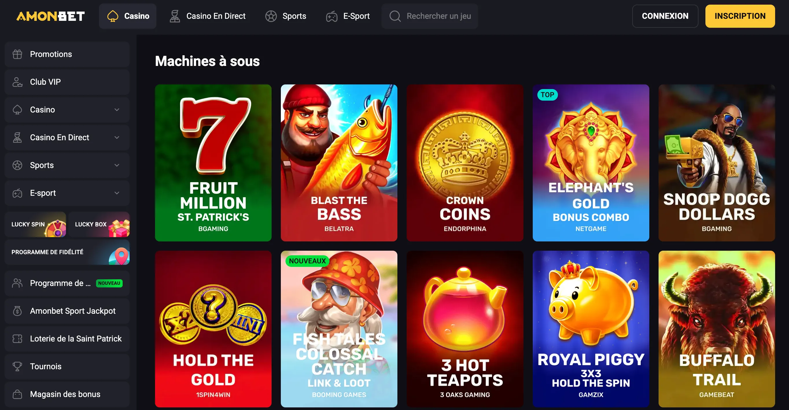 Machines à sous classiques et modernes